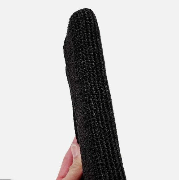 The Sak Women's Black Crochet Trifold Wallet Fold over Snap Closure - Picture 14 of 14